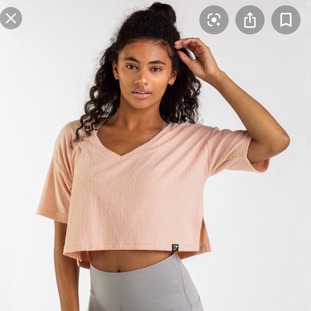 Gymshark Women’s Towel Crop Top Size S Blush Pink